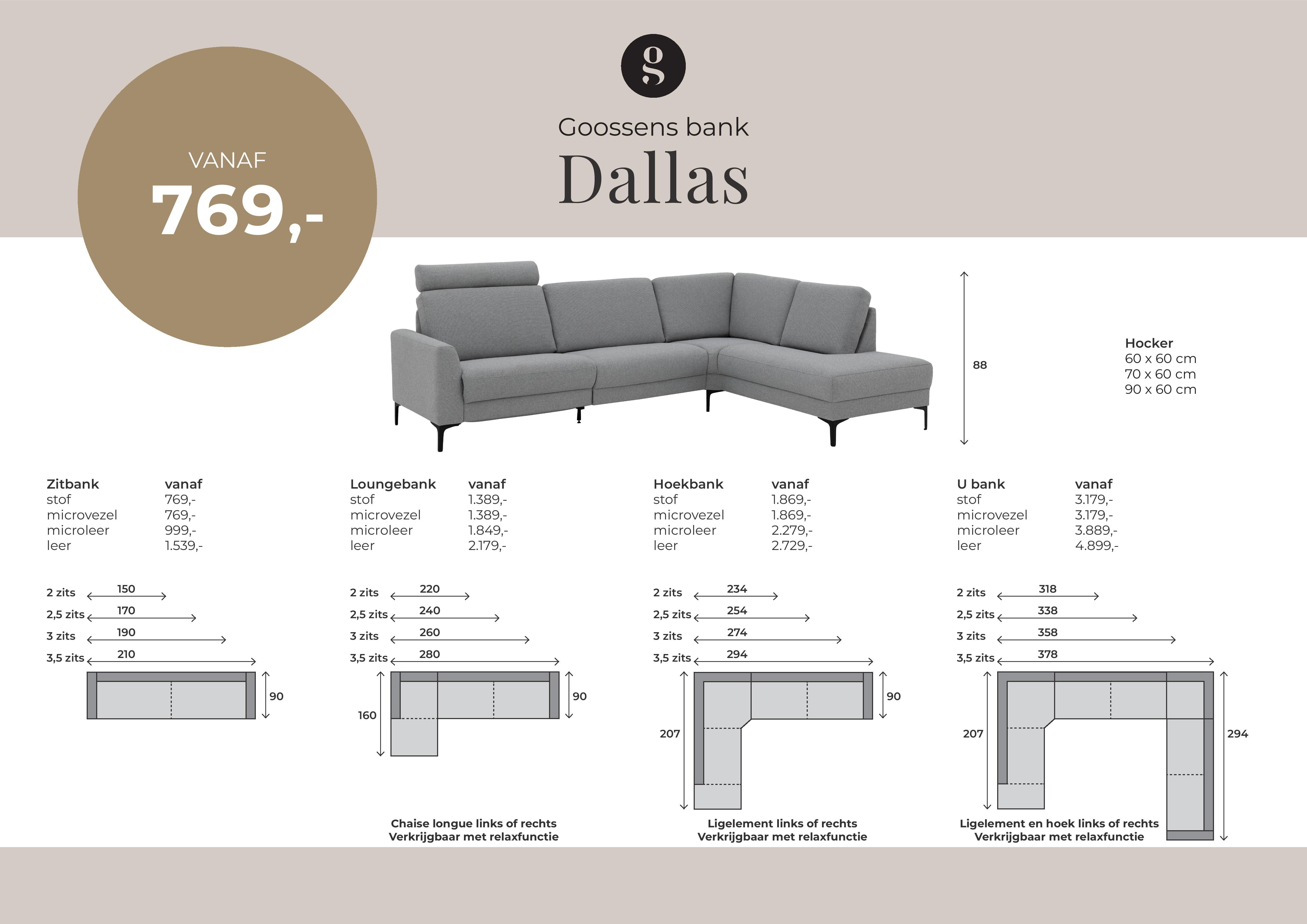Hoekbank Dallas